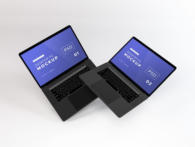 Realistic laptops mockup