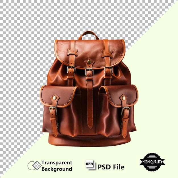 Realistic Leather Trench Coat PSD HighQuality Fashion Illustration on Transparent Background