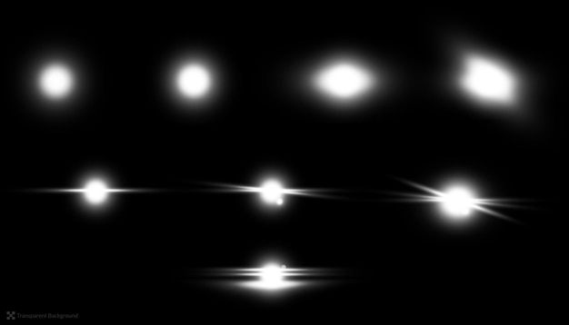 realistic lens flares set isolated