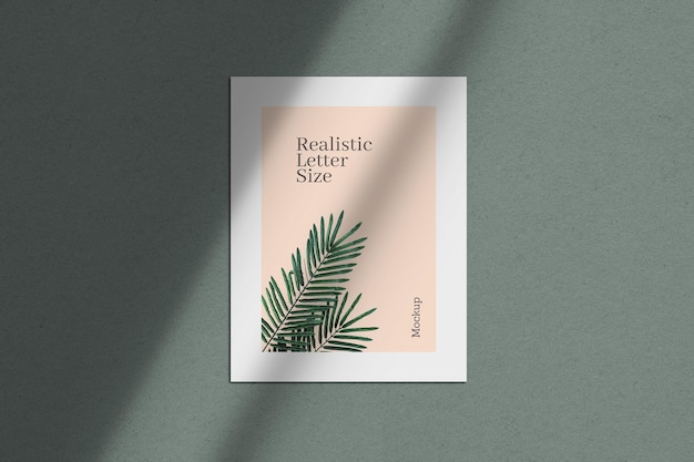 Realistic Letter Paper on Wall with Shadow Overlay