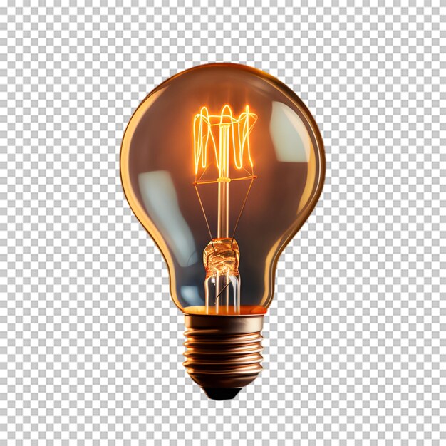 PSD realistic light bulb on transparent background