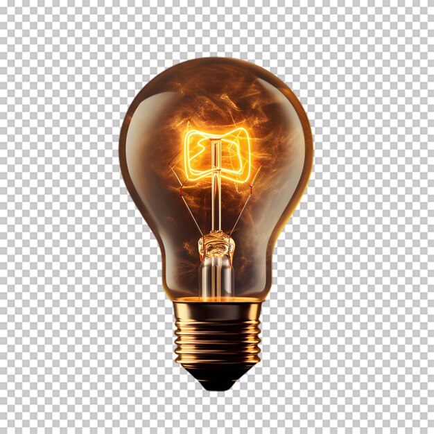 PSD realistic light bulb on transparent background