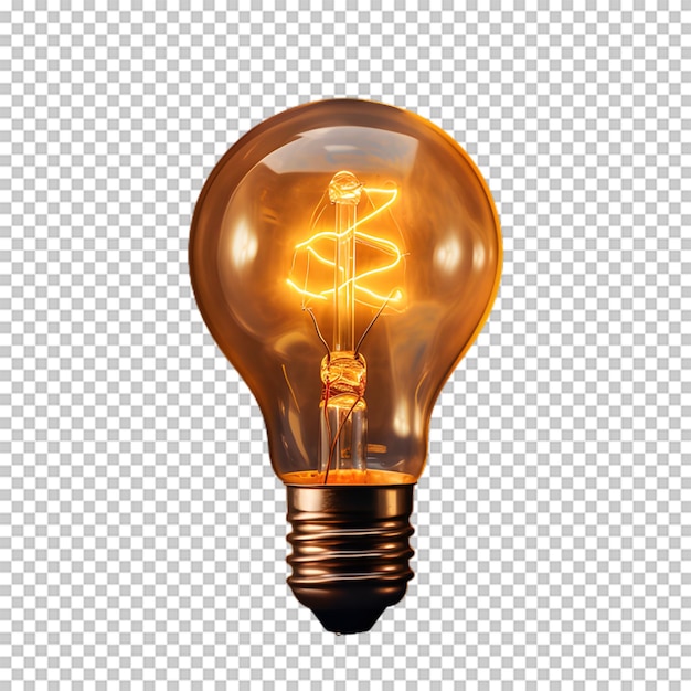 PSD realistic light bulb on transparent background