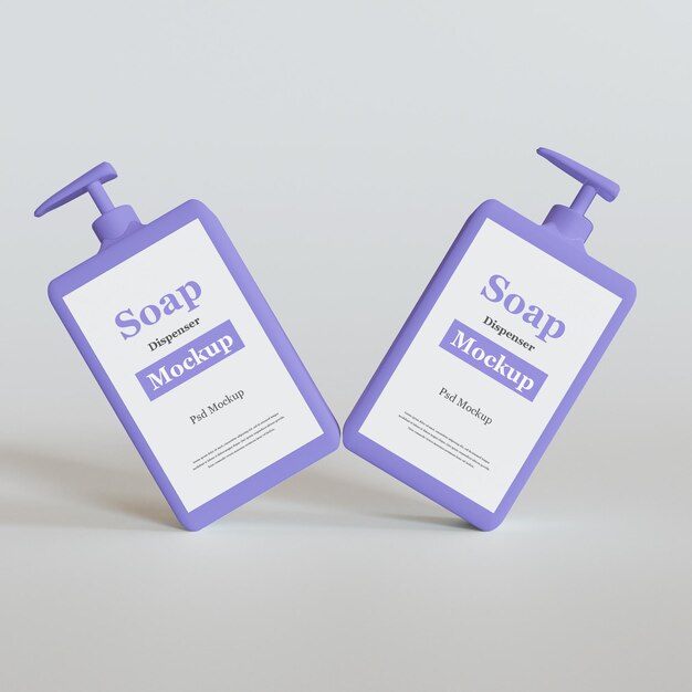 Realistic liquid soap dispenser mockup