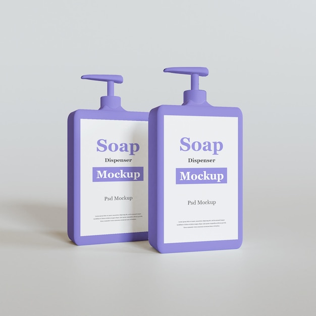 realistic liquid soap dispenser mockup