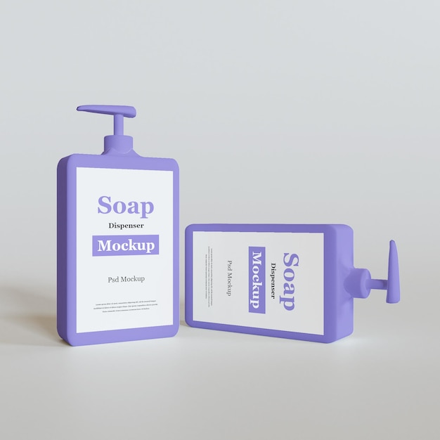 Realistic liquid soap dispenser mockup