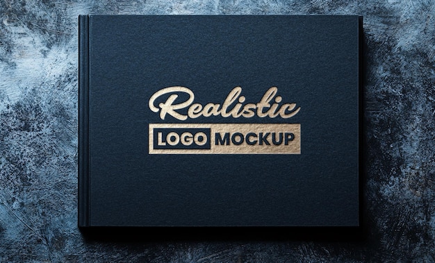 Realistic Logo Mockup Book Cover