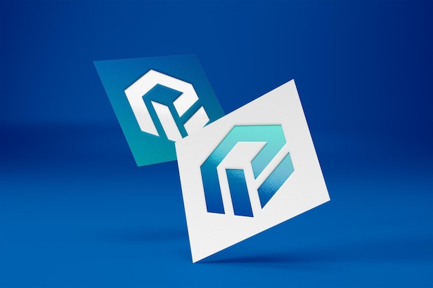 PSD Реалистичный макет логотипа на бумаге