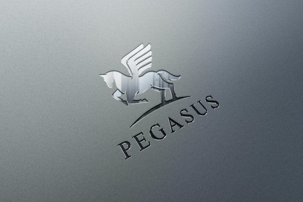 PSD realistic logo mockup with debossed effect