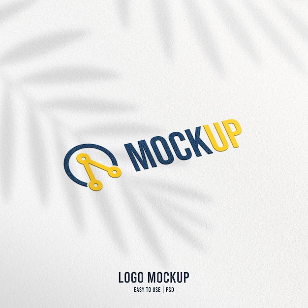 PSD mockup di logo in carta con logo realistico per la presentazione del marchio