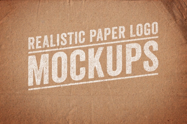 PSD realistic logo on paper mockup