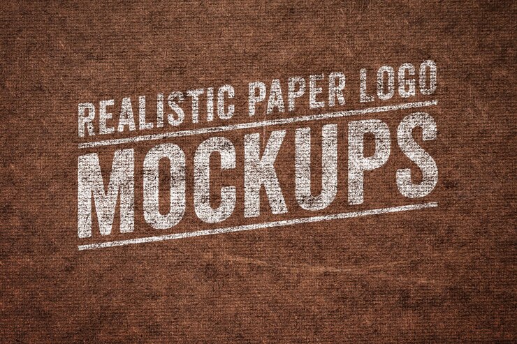 PSD realistic logo on paper mockup
