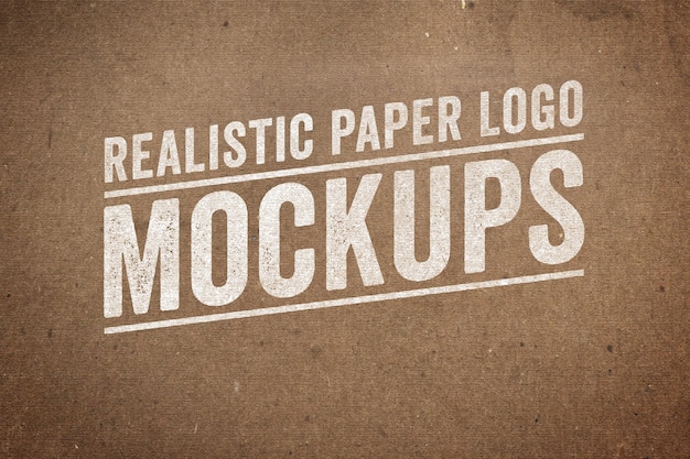 PSD realistic logo on paper mockup