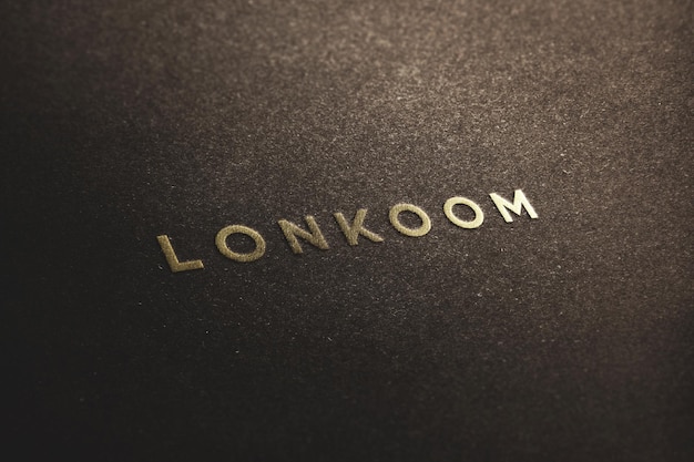 Realistic luxury golden logo mockup on paper