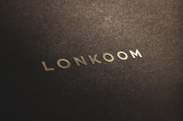 PSD realistic luxury golden logo mockup on paper