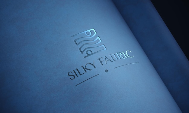 PSD realistic luxury logo mockup on fabric textile