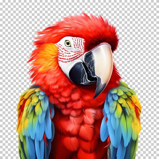 PSD realistic macaw parrot isolated on transparent background