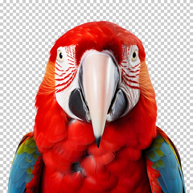 PSD realistic macaw parrot isolated on transparent background