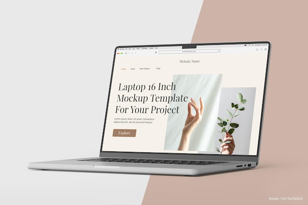 PSD modello realistico di mockup dello schermo da 16 pollici per laptop macbook pro