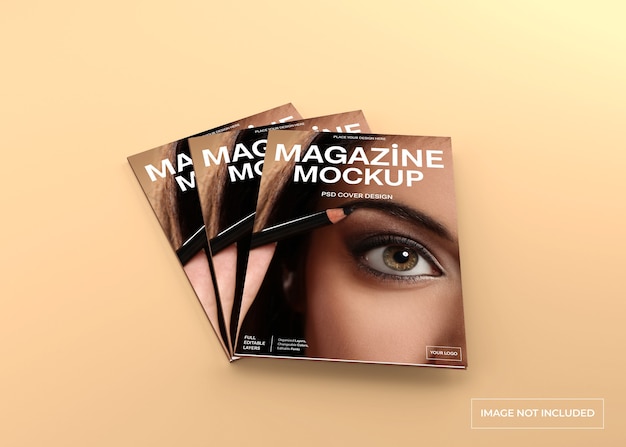 Realistic magazine cover mockup isolated