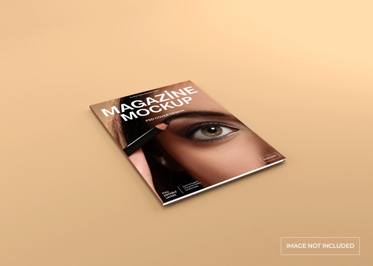 Realistic magazine cover mockup isolated