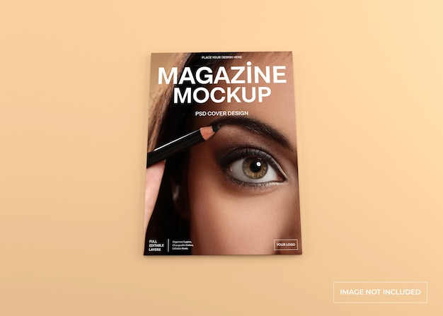 Realistic magazine cover mockup isolated