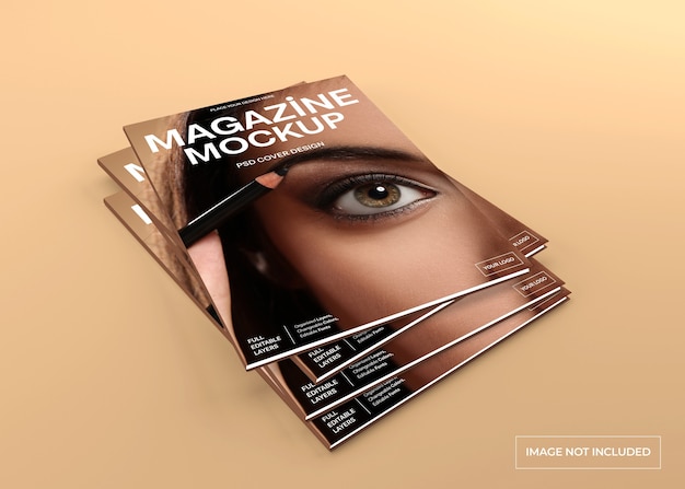 Realistic magazine cover mockup isolated