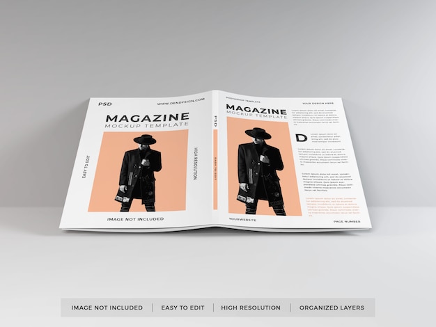 Realistic magazine mockup template