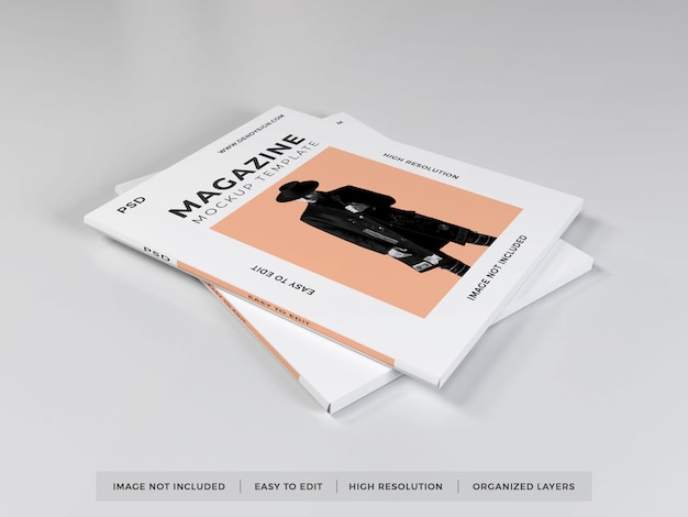 Realistic magazine mockup template