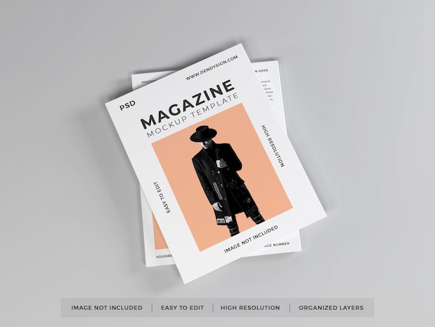 Realistic Magazine Mockup Template