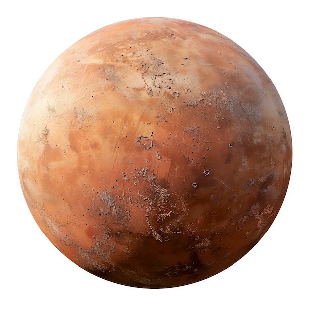 Realistic mars planet isolated image