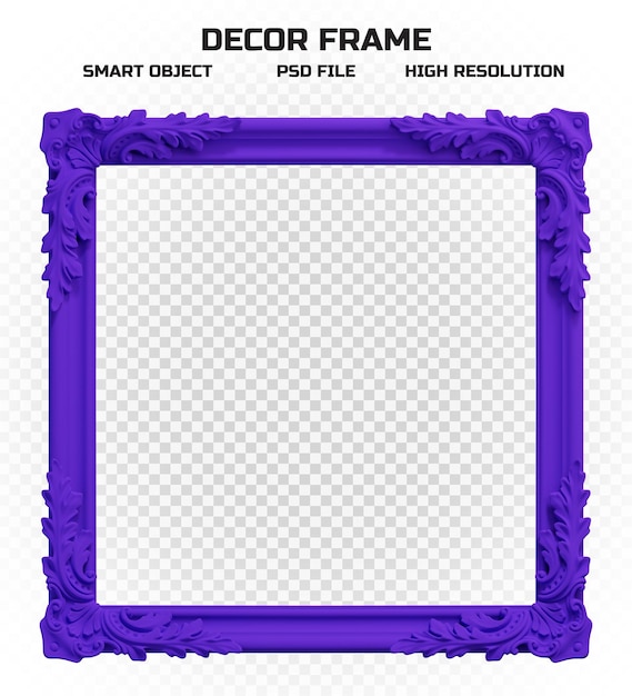PSD 写真の装飾のための高解像度でリアルなマット インディゴ ボーダー フレーム
