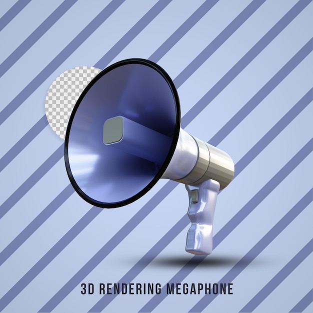 Realistic Megaphone 3d rendering isolated