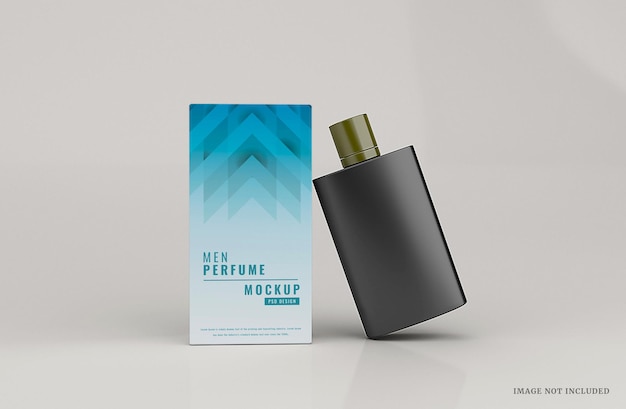 PSD modello di mockup di profumo uomo realistico