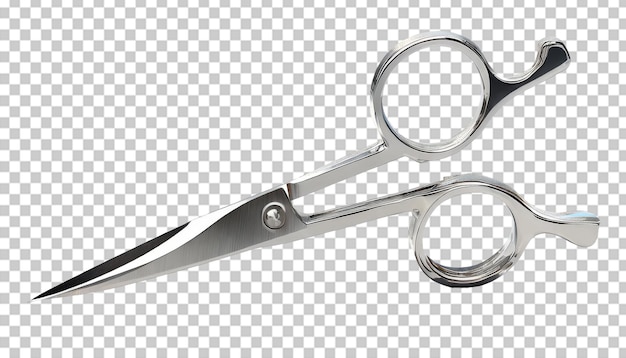 PSD realistic metal scissors isolated on transparent background