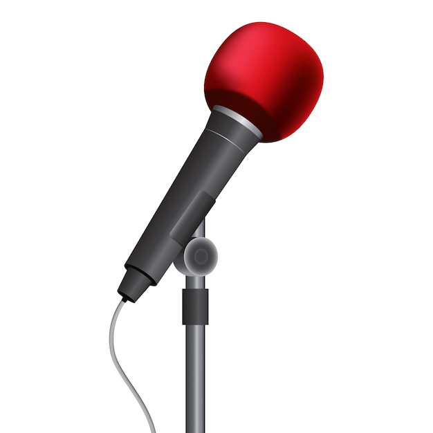 PSD realistic microphone illustration