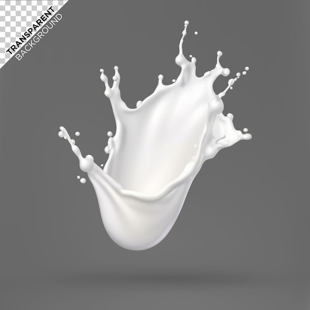 Realistic milk splash in transparent background