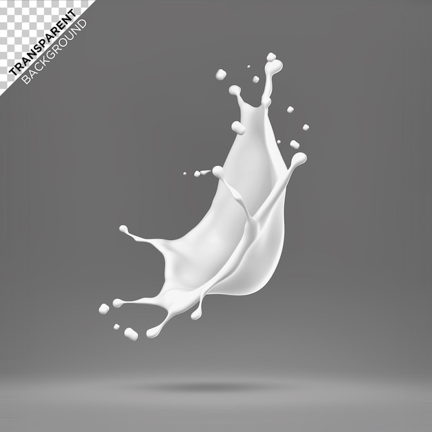 PSD realistic milk splash in transparent background