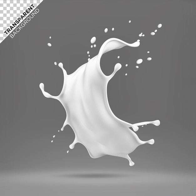 PSD realistic milk splash in transparent background