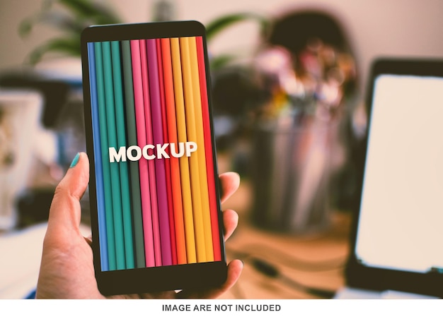 realistic mobile screen mock up