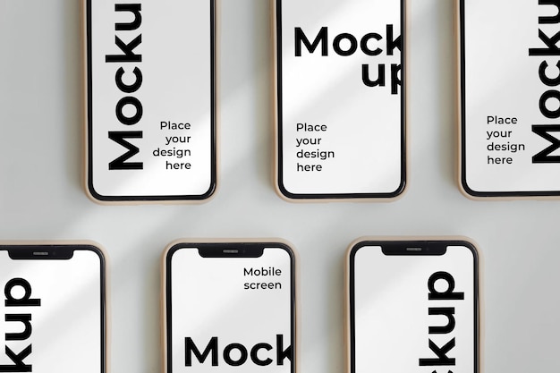 PSD realistic mobile screen mockup