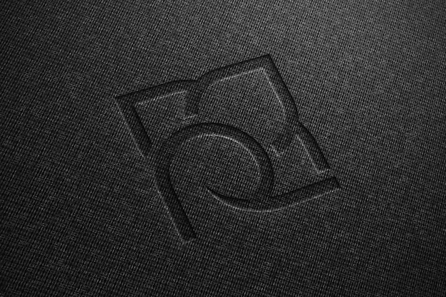 Реалистичный макет логотипа на черной ткани