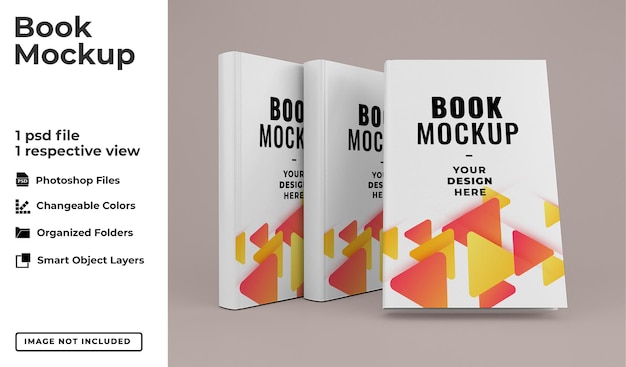 Realistic modern book mockup template