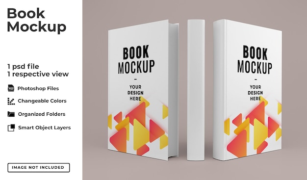 Realistic modern book mockup template