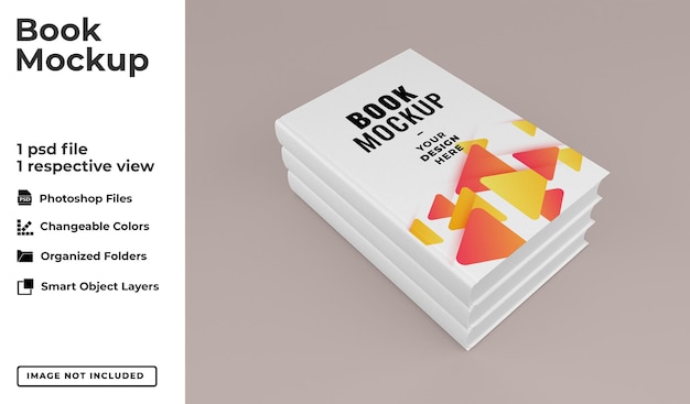 Realistic modern book mockup template