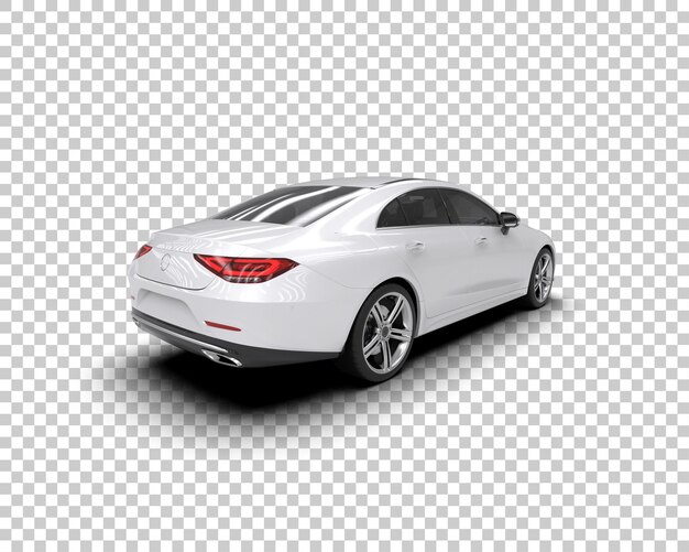 Realistic modern car isolated on background 3d rendering illustration