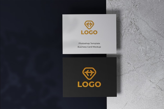 Realistic modern and clean business card design mockup