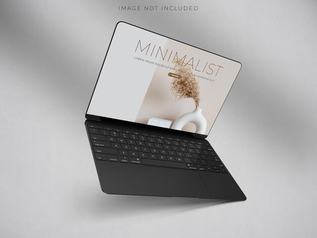 Realistic modern laptop mockup with blank screen digital device Template For presentation branding corporate identity advertising branding identity global business website design app