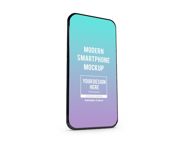 Realistic Modern Smartphone Mockup Template Isolated