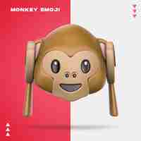 PSD realistic monkey emoji